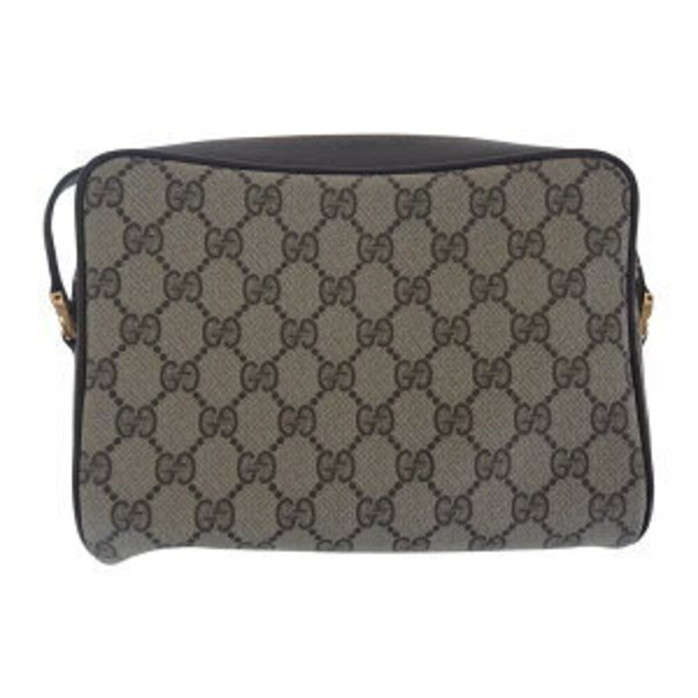 Gucci Brown Shoulder GG Line Sherry Bag Leather Canvas Supreme